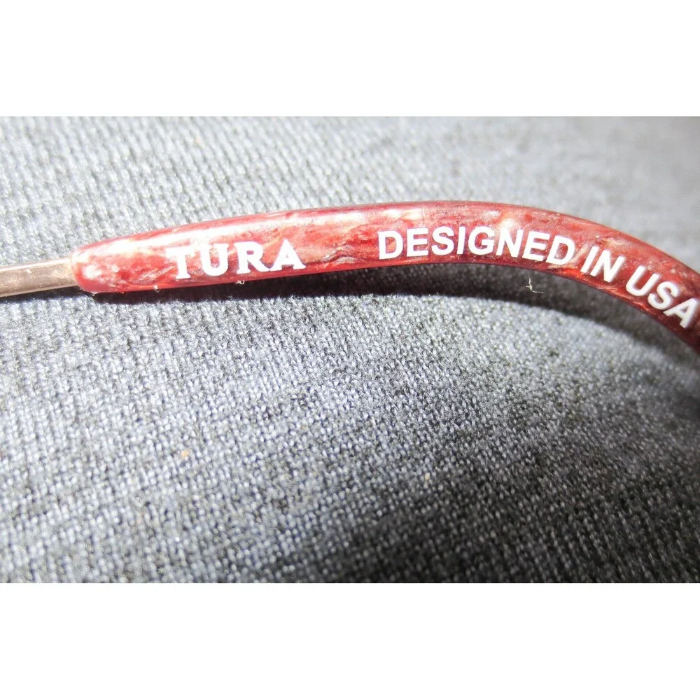 Tura R134 BUR Eyeglasses Burgundy Rose Gold Semi Rimless Crystal Frames